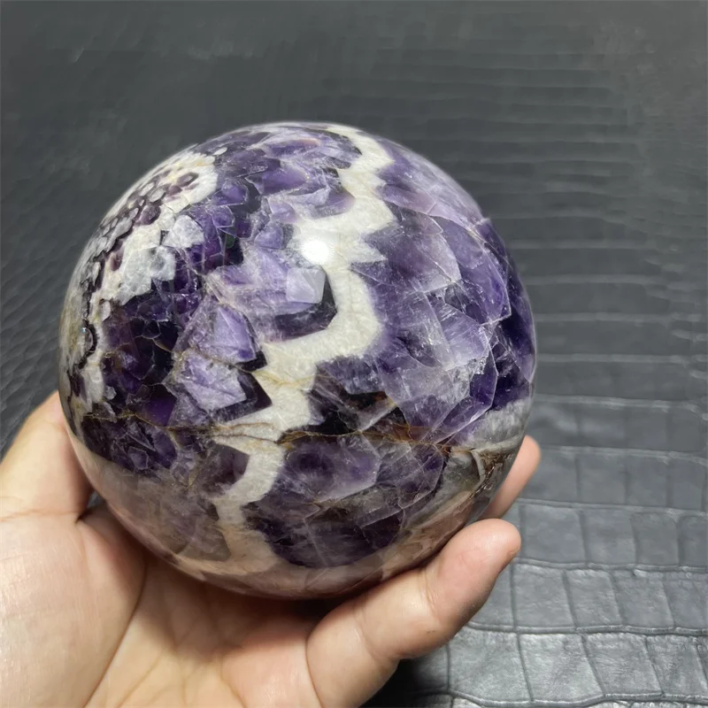 11cm Dream Amethyst Agate Symbiosis Natural Mineral Crystal Ball Home Energy Decoration Massage Therapy Spiritual Meditation
