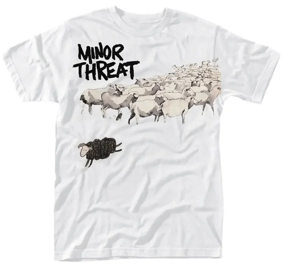 Minor Threat Out Of Step   Anime pattern for both men and women High quality cotton Short SleevesLuxury brand retro