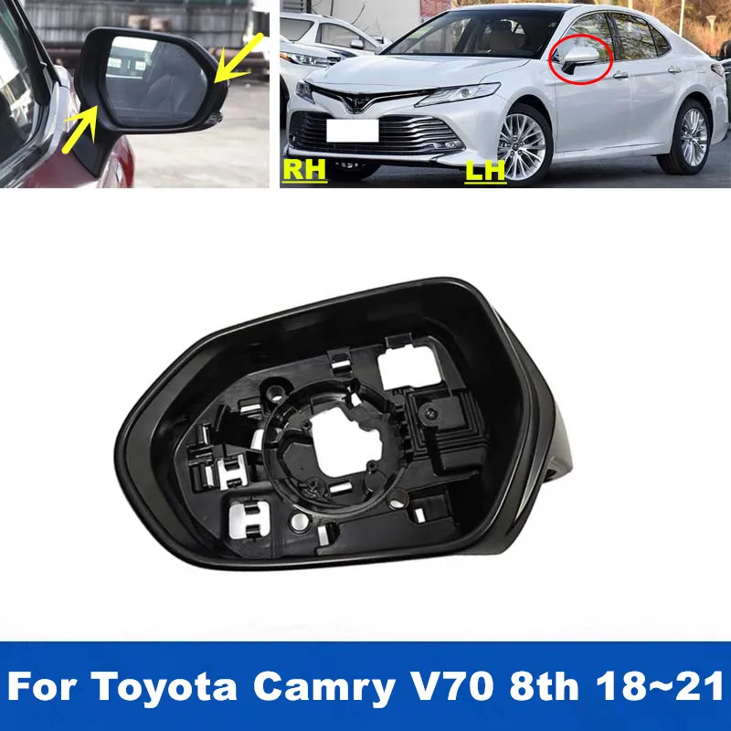 

1PCS Car Rearview Mirror Frame For Toyota Camry V70 8th 2018 2019 2020 2021 Side Mirror Support Cover Base
