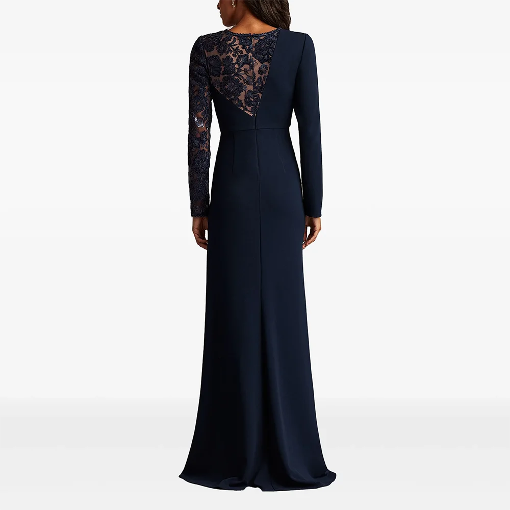 Abiti da sera semplici O-Collo maniche lunghe Abiti da sera Eleganti occasioni formali Lunghezza pavimento Abiti da ballo Personalizzati 2025