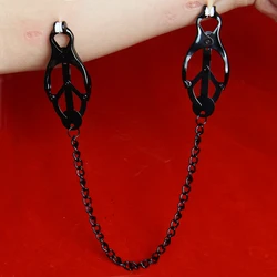 All Metal Intense Nipple Cover Clamps on Chain,Grip Tight Breast Clit Clip,BDSM Sex Toys for Couples,Adult Games