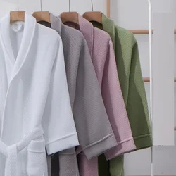 Hotel Bathrobe Cotton Waffle Sleepwear Lounge Bathrobe Home Dressing Gown Men Women's Pajamas Absorbent Spa Beauty Robes Yukata