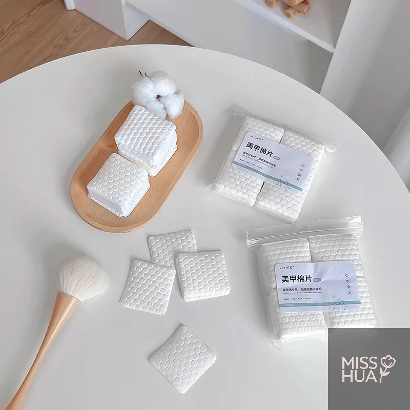 هوا هوا 200 قطعة مسمار لوحة قطن مزيل طلاء الأظافر جل نظيفة مانيكير المناديل خالية من الوبر مناديل القطن الأنظف ورقة منصات الورنيش أداة