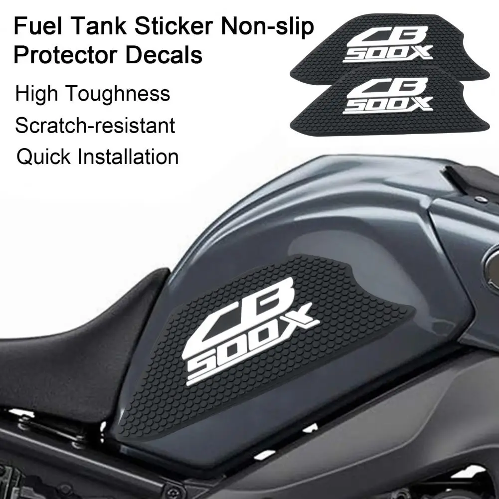 

Motorcycle Stickers 2Pcs Excellent Quick Installation Waterproof Fuel Tank Sticker Non-slip Protector Decals