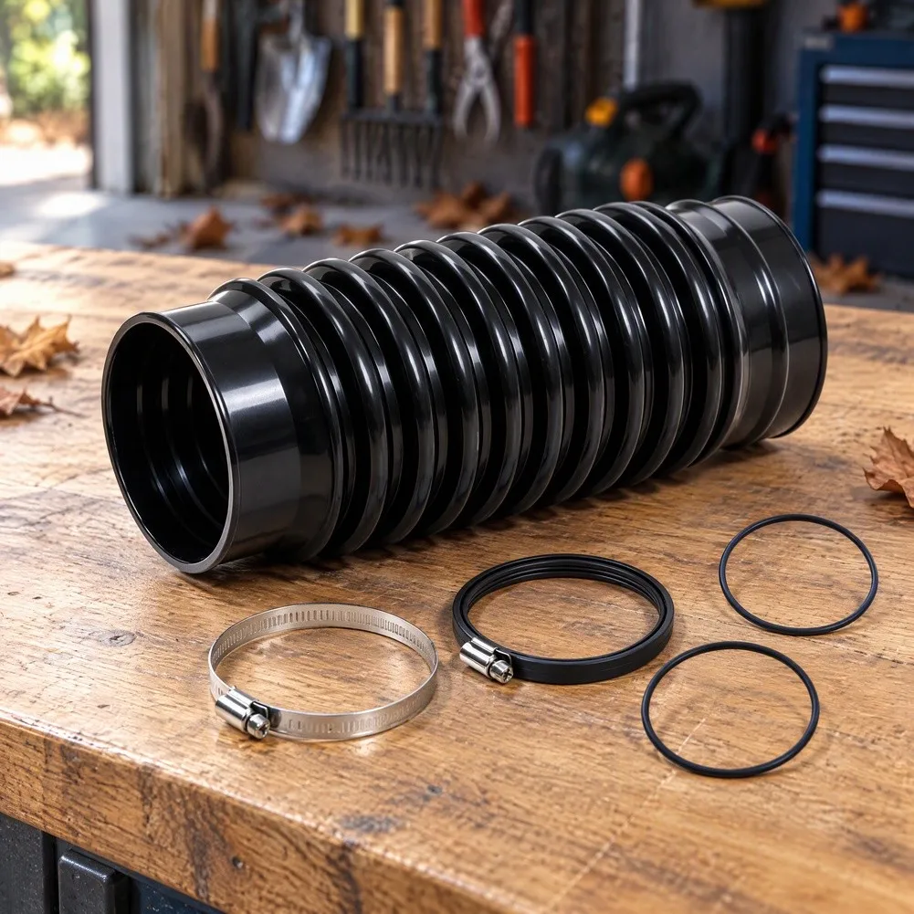 Replacement Blower Hose Kit Includes 1 Dust Bellows 2 Stainless Steel Clamps 2 Rubber O Rings for Backpack Blowers