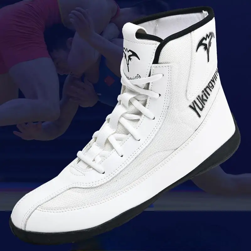 

Professional Wrestling Shoes for Men Breathable Boxing Training Boot Non Slip Training Fighting Boots High Top Combat Sneakers