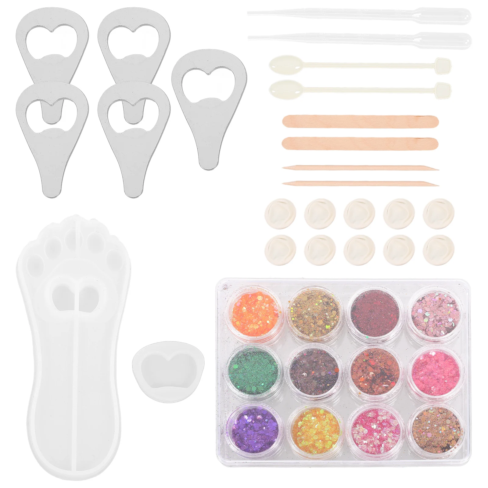 

41 Pcs Bottle Opener Mold Resin Casting Silicone Mould Kitten Shape Craft Tool Kitchen Bar Accessories