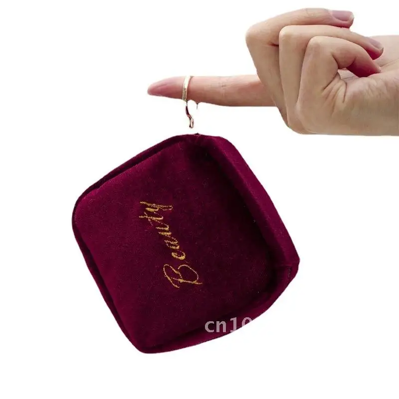 

Mini Portable Waterproof Cosmetic Bag Xiqin Lipstick Storage Carry-On Makeup Bag Small Japanese Style Flannel Travel Organizer