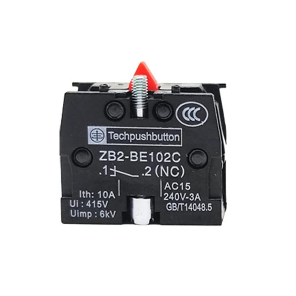 For Schneider ZB2-BE101C ZB2-BE102C Flat Head Button XB2 Series Switch Auxiliary Contact Auxiliary Module Contacts 1 NO/NC