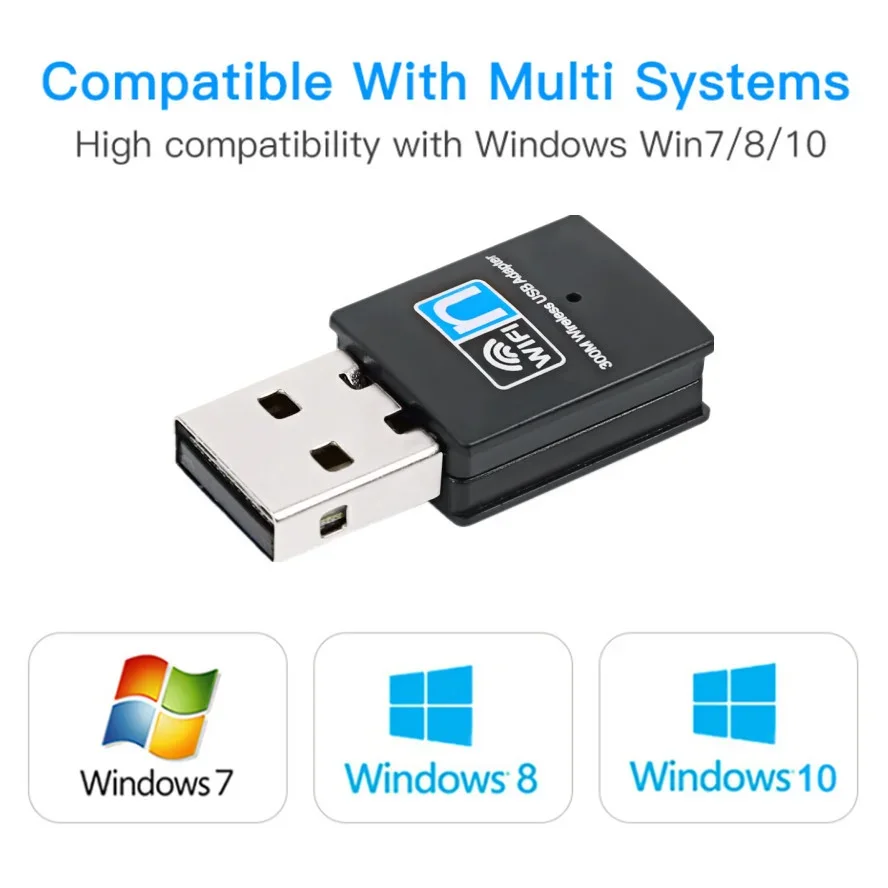 300Mbps Mini USB Wireless Wifi Adapter Wi Fi Network LAN Card 802.11b/g/n RTL8188 Adaptor Network Card for PC Desktop Computer
