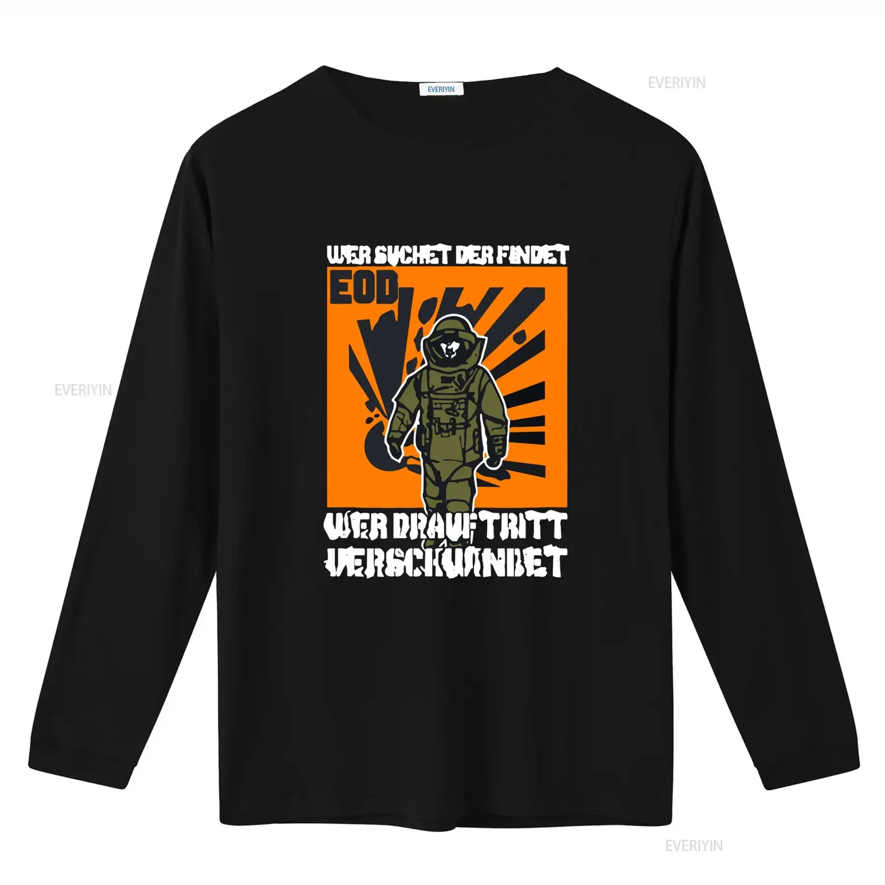EOD Combatant T Shirt Wer Sucht Der Findet Drauf Tritt Verschwindet Unique Design for Men vintage Washed Slightly Stylish