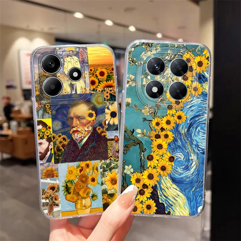 حافظة فان جوخ عباد الشمس لهاتف Xiaomi Poco X3 NFC X3 Pro غطاء هاتف ناعم