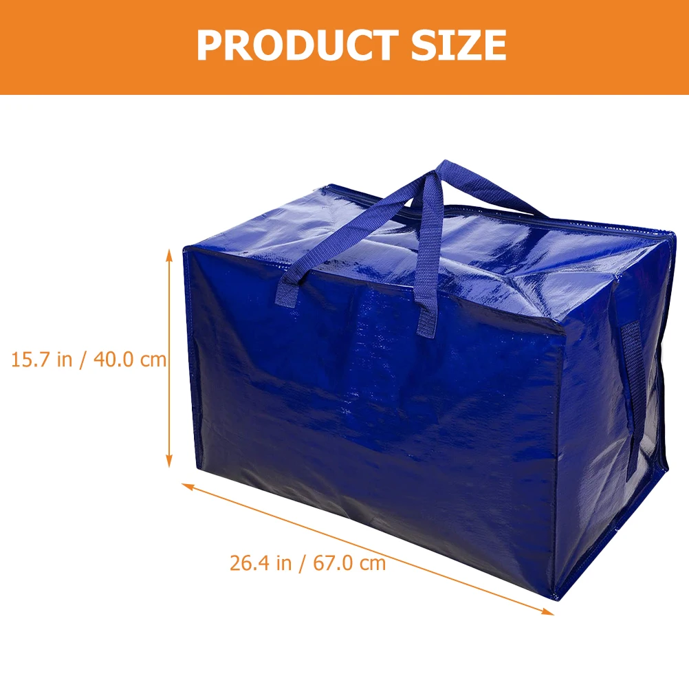 

Large Storage Bags Woven Fabric Blue Duffle Packing Moving Supplies Heavy Duty Luggage Bag Household Quilt Bag Clothes Toys