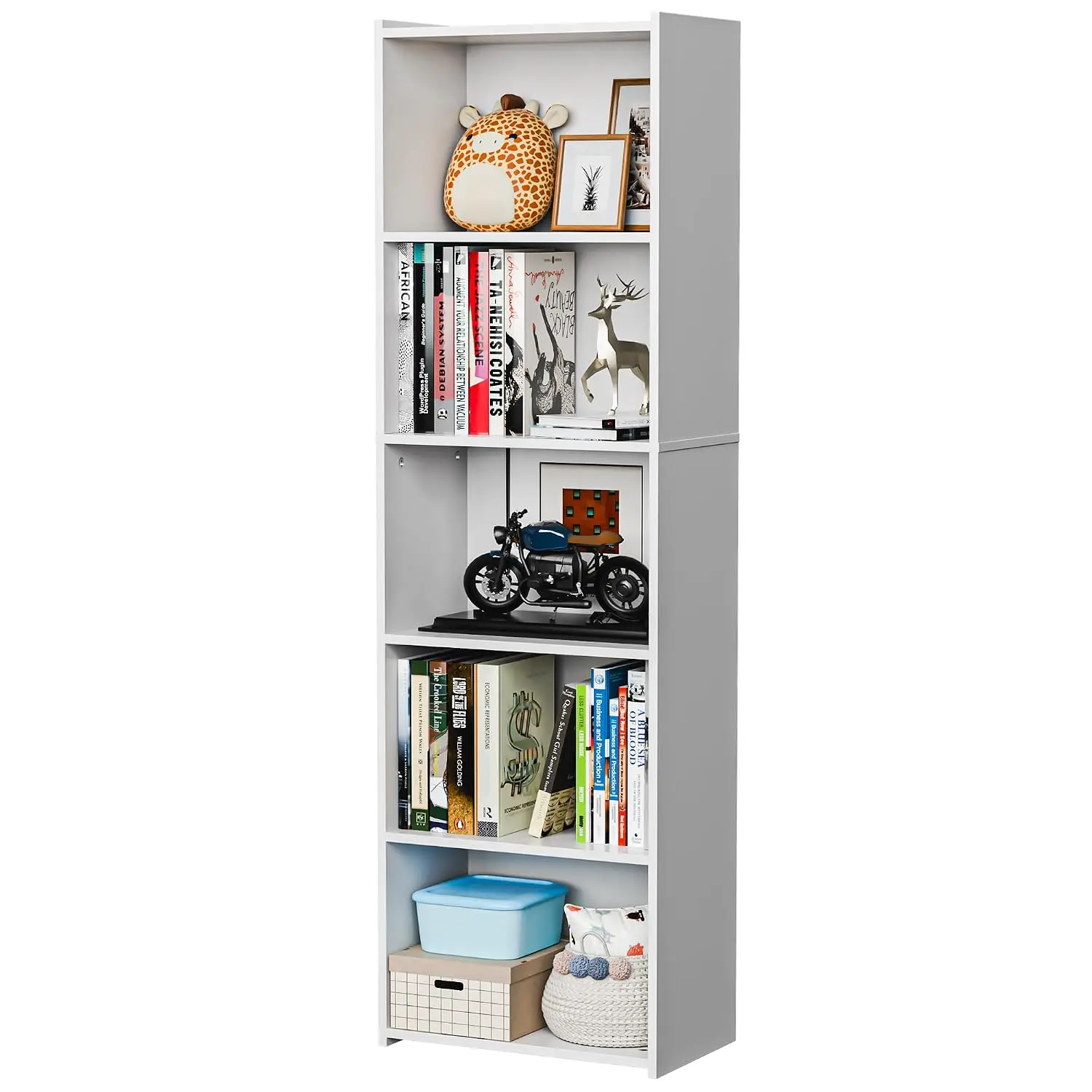 5-Tier Open Shelf Bookcase and Bookshelf, Freestanding Display Storage Shelves Narrow Cube Storage Organizer for, Customized