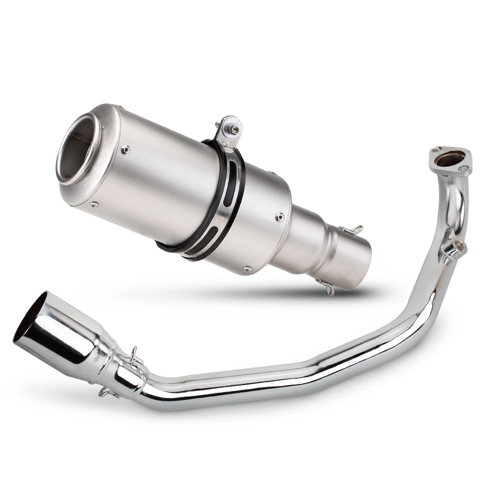 Full System Bend Pipe Exhaust Escape Stainless Front Link Tube with Muffler Motorcycle Modify for Yamaha GY6 125cc 150CC 200CC