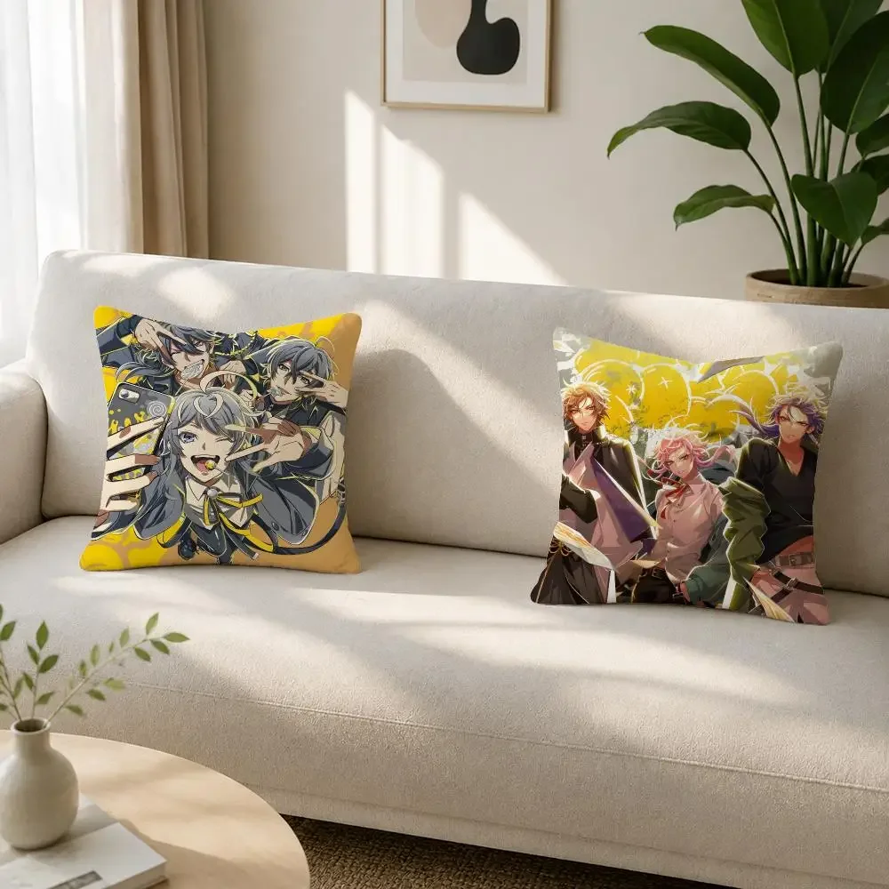 Anime Hypnosis Mic Division Rap Battle Cushion Cover Soft Plus Fluffy Throw Pillow Cases for Sofa Bedroom Home Decor