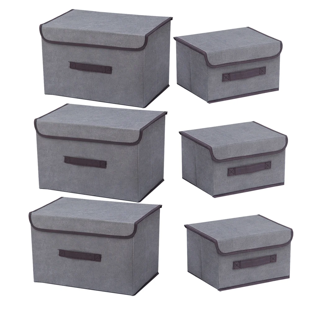 

3 Sets Collapsible Storage Box Closet Sundries Container Home Basket at Clothes Organizer Non-woven Fabric