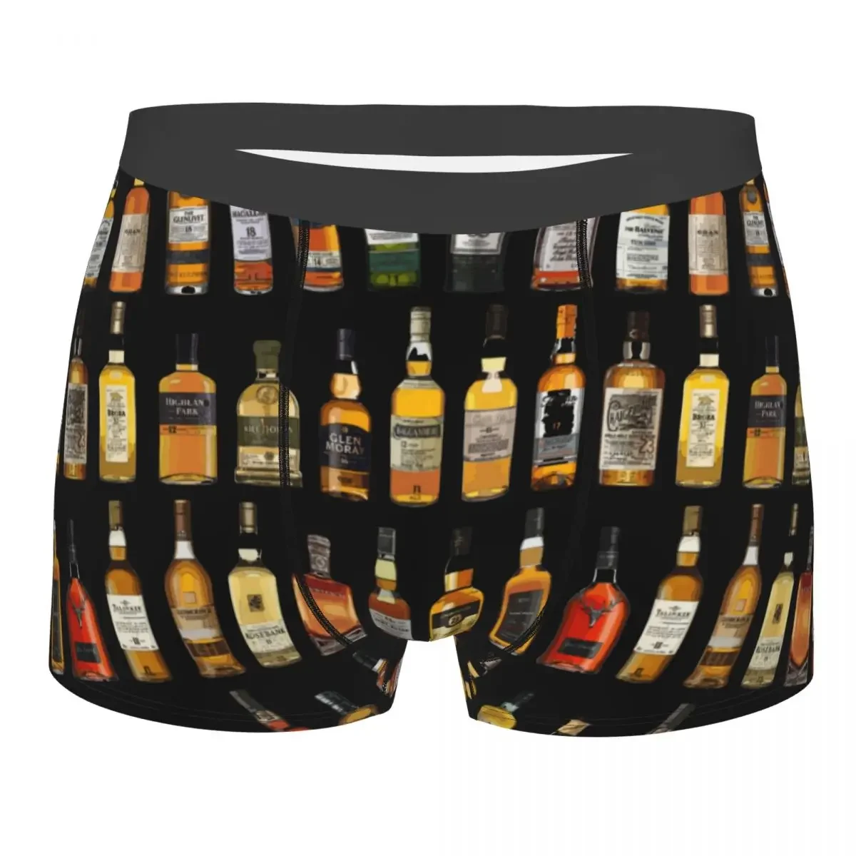 Humor Boxer Shorts Panties Men Single Malt Whisky Underwear Whiskey Bottles Father's Day Gift Underpants for Homme Plus Size