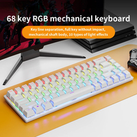 K68 Wired Mechanical Keyboard 10Kinds of Colorful Lighting Gaming and Office For Microsoft Windows and Apple IOS System