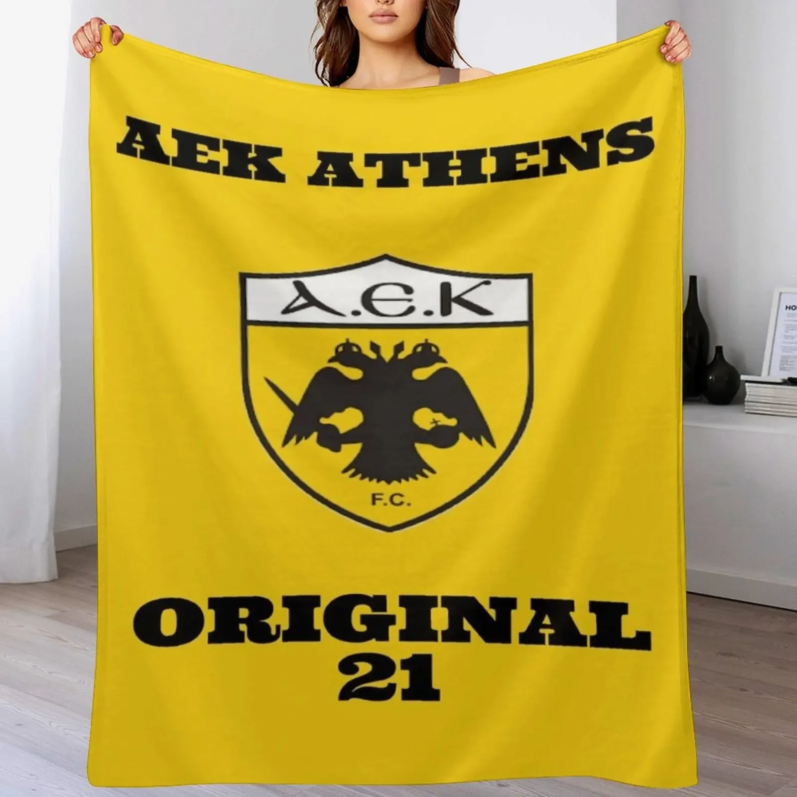 AEK ATHENS FC Throw Blanket Hairy Blankets Sofas Of Decoration Thermal warm for winter Blankets