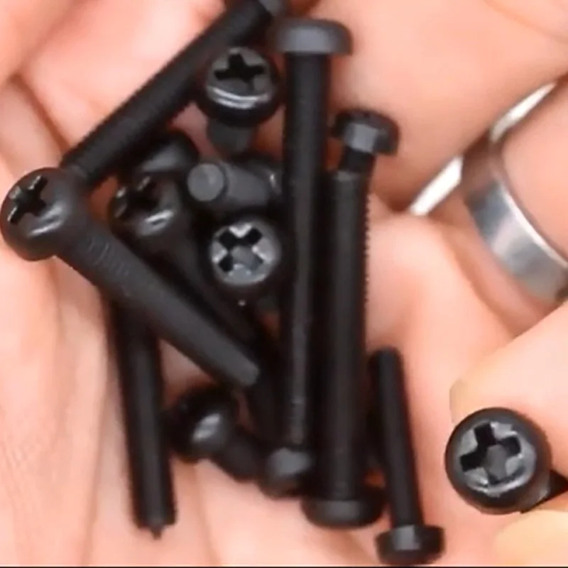 Black Nylon Round Head Screws M2 M2.5 M3 M4 M5 M6 M8 Plastic Insulated Phillips Pan Head Cross Round Screws Bolts