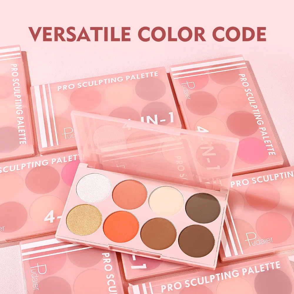 Palette de fards à joues 8 couleurs, couleur brillante mate, rose clair, lueur naturelle, facile à mélanger, couleur de joue légère pour le maquillage nu