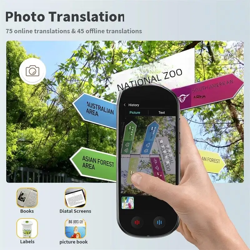 Z9 Portátil Tradutor de Voz Inteligente, Tempo Real, Multilíngue, Fala Interativa, Tradutor Offline, Viagens de Negócios, 139 Idiomas