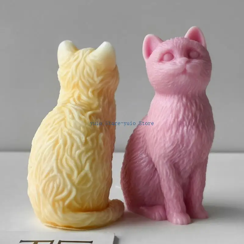 

X7XB Silicone Mold Crafting Mold Moulds Sitting Cats Craft Mould Silicone Handmade Supplies for Making