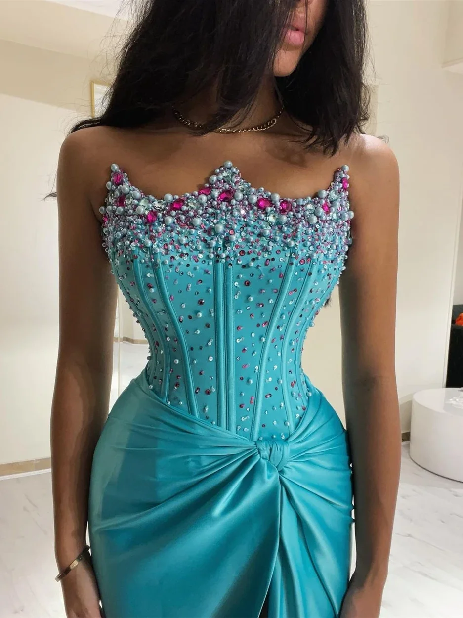 Prom Dresses Sparkle Sweetheart Mermaid Celebrity Dresses Beading Beaded Paillette Sequins Satin Formal Occasion Evening Gowns