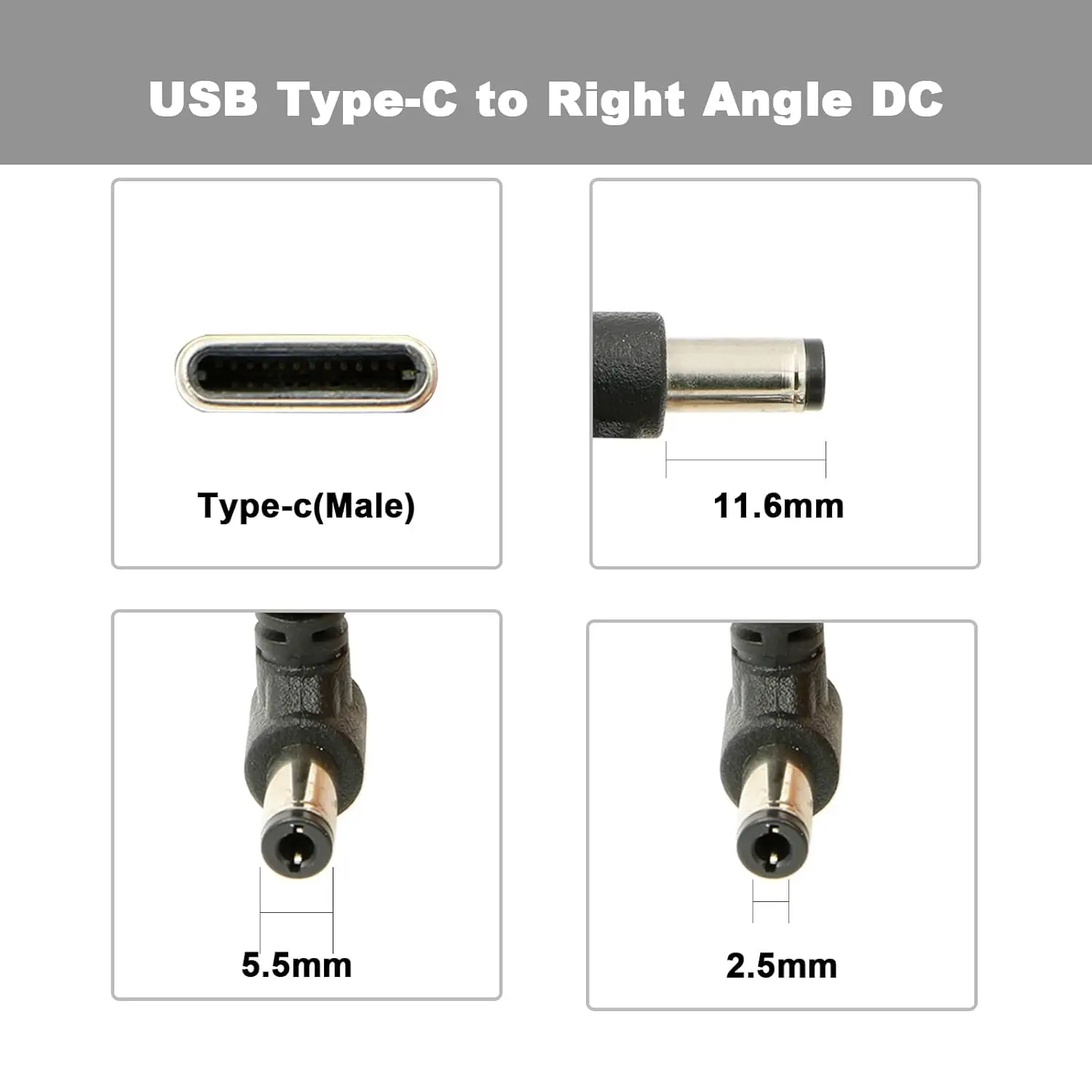 كابلات ألفين PD USB-C Type-C إلى تيار مستمر 5.5 × 2.5 مم 12 فولت كابل طاقة لمساعدة في الفيديو Blackmagic |   أتوموس شوغون |   SmallHD |   عالم الشعور