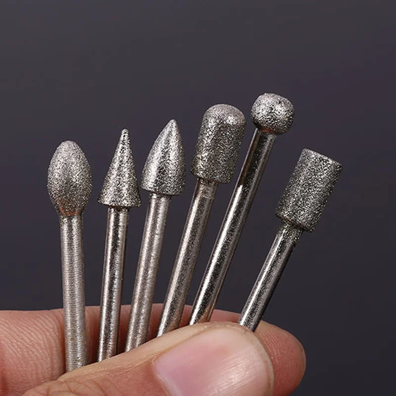Metal Polish Mini Drill Burrs Bit Set Diamond Grinding Heads Rotary Die Power Tool Grinding 3mm Shank For Dremel Accessories