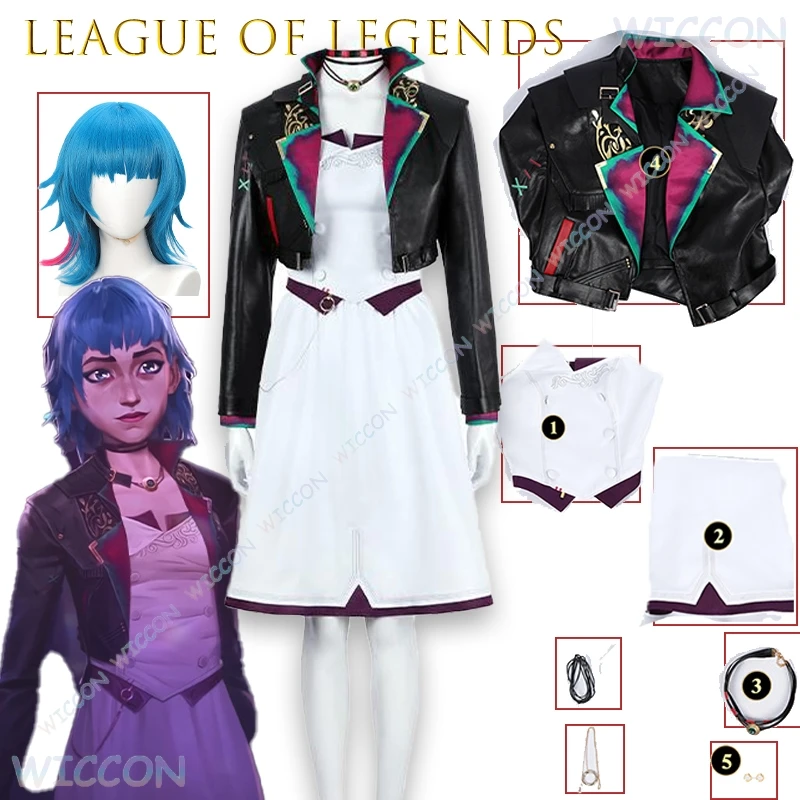 

League of Legends Arcane Season 2 Jinx Powder Cosplay Dress Official Game Accurate Outfit Full Set Women Halloween Party Anime
