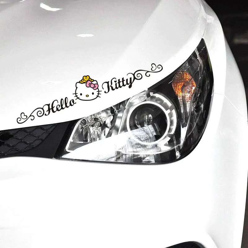 

Car stickers Hello Kitty kuromi car decoration kawaii light stickers personalized stickers cartoon cute blocking stickers stain-