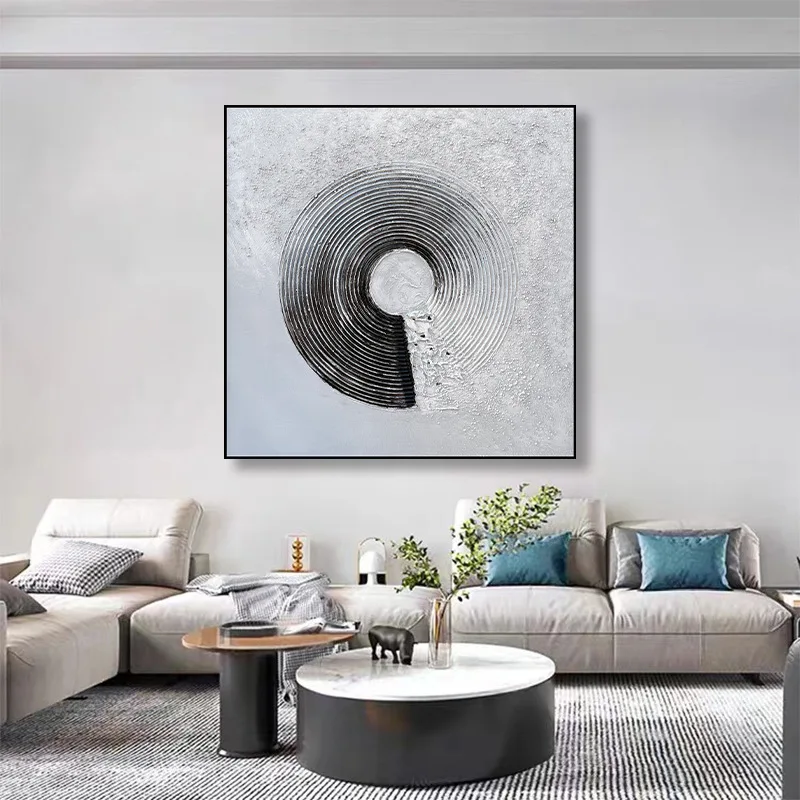 Pure Hand-painted Oil Painting Sandstone Three-dimensional Texture Painting Living Room Bedroom Decoration Painting Modern Simpl