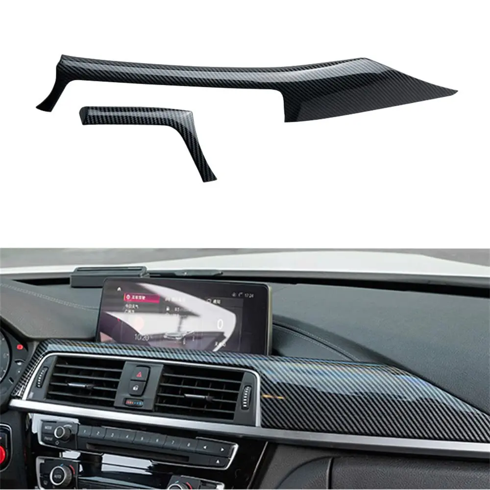 

2pcs Carbon Fiber Look Console Dashboard Trim Strip For BMW 3 Series F30 F31 2012-2018