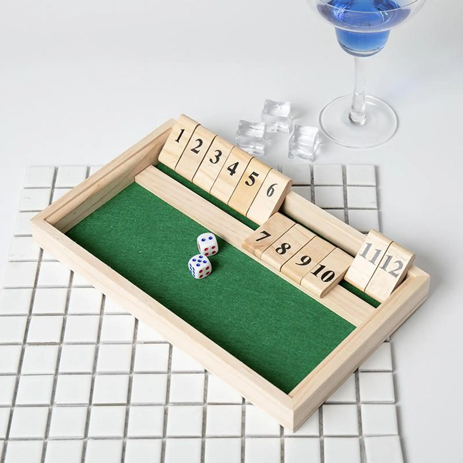 

Shut The Box Dice Board Game Dices Game Set for Pub Bar Party Supplies Traditional Drinking Puzzle for Kids and Adults
