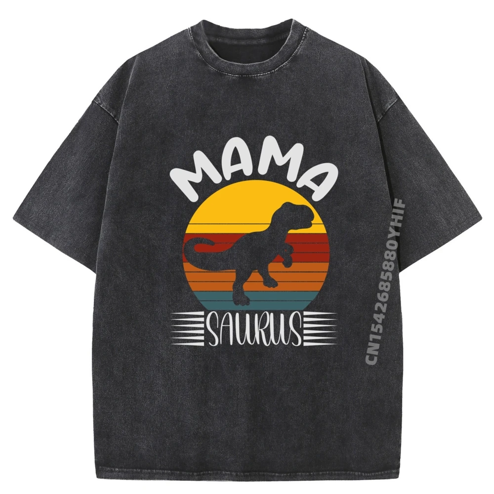 

Mamasaurus T Rex Dinosaur Mama Saurus Family Matching Mens Clothing Birthday Gift Graphic Washed Shirt