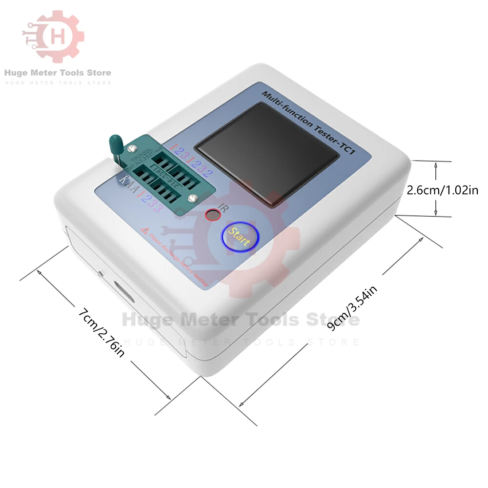 LCR-TC1 Multimeter Digital penguji Transistor TFT Backlight Transistor Tester Diode Triode kapasitor Resistor Meter