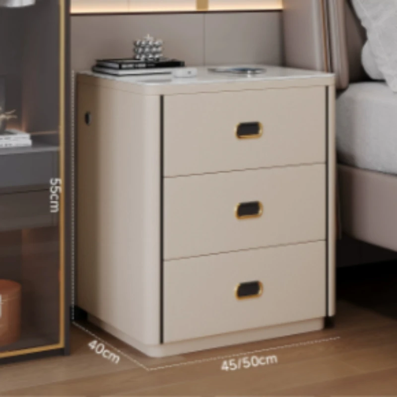 Vintage Nordic Bed Side Table Room Hidden Secret Smart Bed Side Table Decoration Charging Szafka Nocna Mid Century Furniture