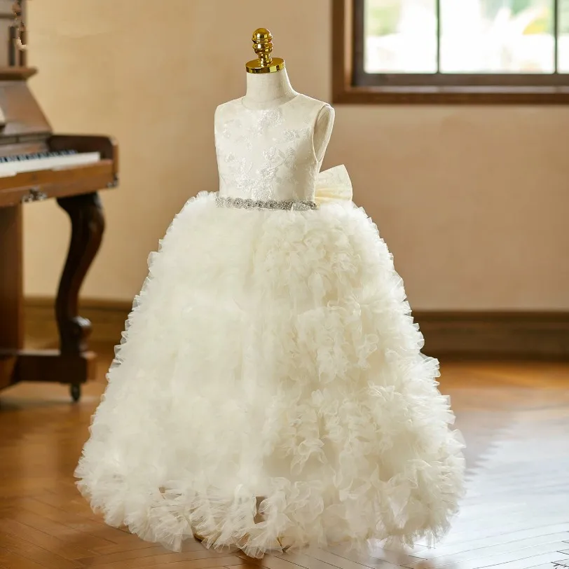 Neues Abendkleid für Kinder, Gastgeberin, Klavierauftritt, Hochzeit, Geburtstag, Abschlussfeier, Partykleider für Mädchen A5062 Vestidos Infantil – Detail 4