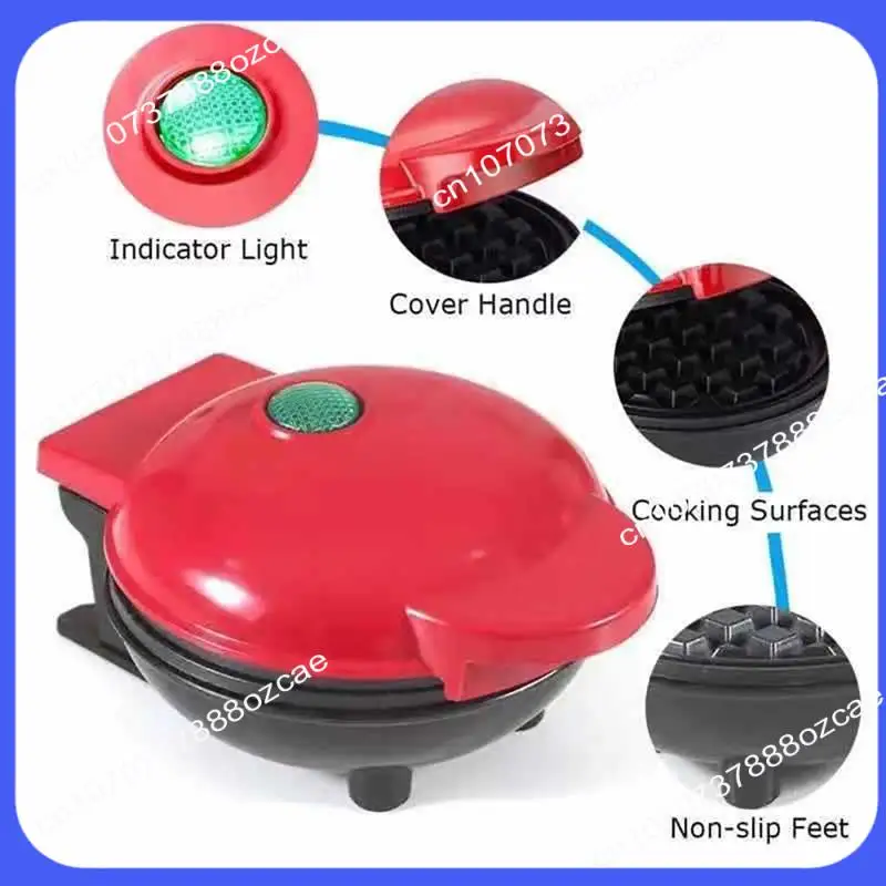 A26p elétrica antiaderente 4.5 Polegada mini waffle-maker, sanduíche de design compacto, ovos, fácil de limpar vermelho plugue da ue durável fácil instalar