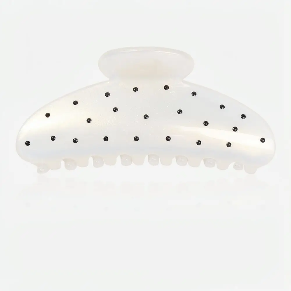 For QIYUE Geometric Hair Claw Clip Polka Dot Pattern Korean Style Elegant Shark Clamp Women Daily Updo Styling Hair Accessory PC