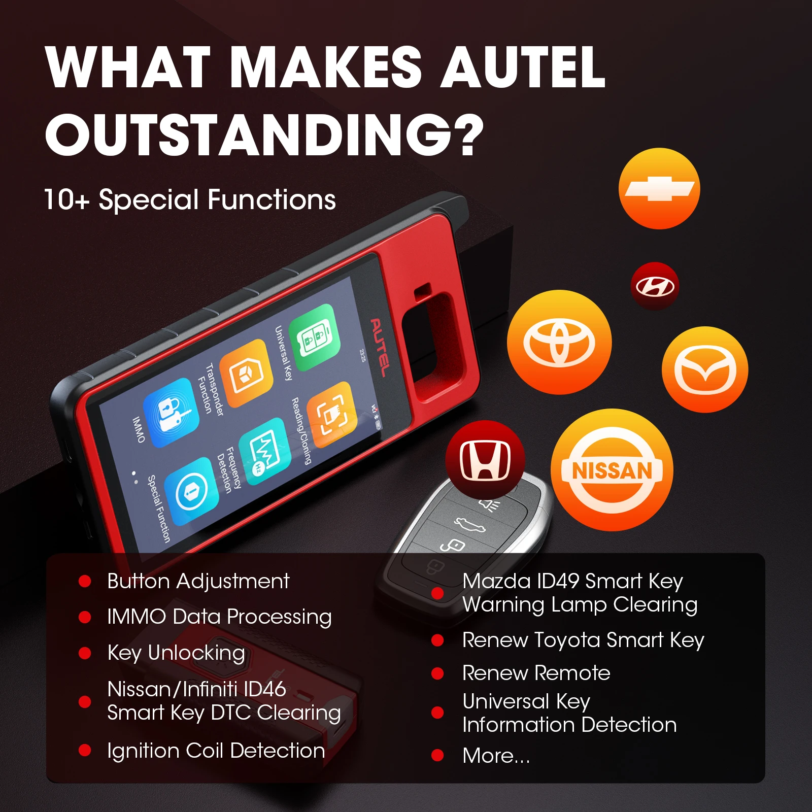 Autel KM100E Key Programming Tool Automotive Diagnostic Scanner Free Update Key Programmer PK IM508