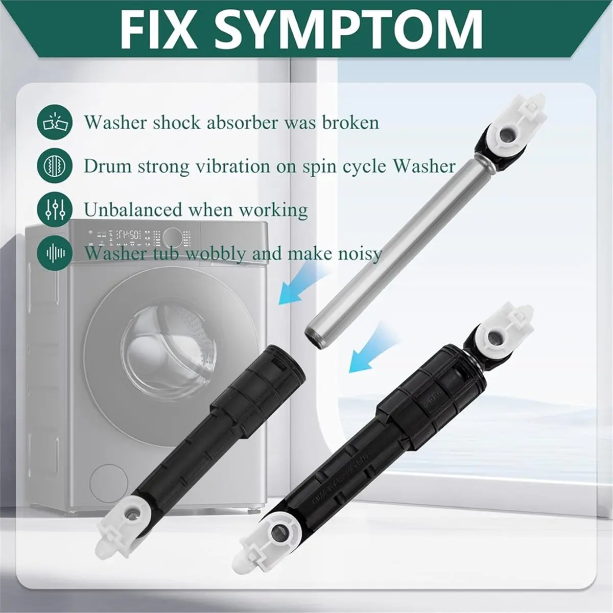 

(ABZD) W11415987 Washer Shock Absorbers 4PCS for Maytag Whirlpool Washer Replaces W10261492 W10312625 WPW10261492