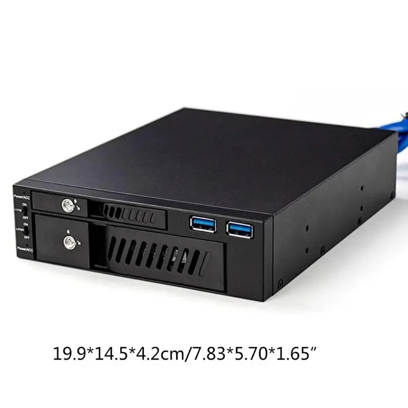 MR-6203 Hard Disk Enclosure Dual USB Drive Bay Mobile Rack For 2.5 & 3.5 Inch HDD SSD Desktop PC