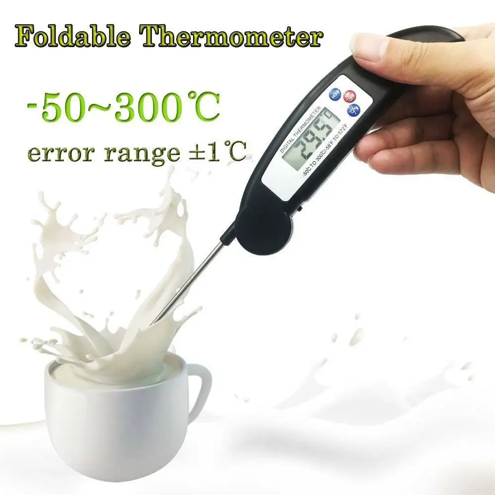 Digital Probe Thermometer Foldable Food BBQ Meat Oven Folding Kitchen Thermometer Cooking Water Oil Tools Oven Thermometer