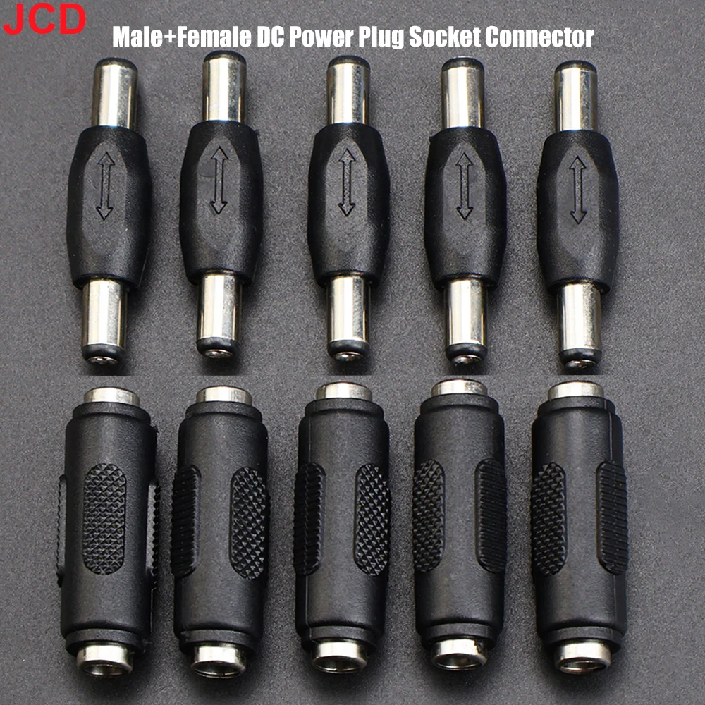 JCD 5pc 5,5mm * 2,1mm Stecker Auf Stecker DC Power Stecker Jack und Buchse Auf Buchse stecker Für CCTV Camcer Panel Montage Adapter