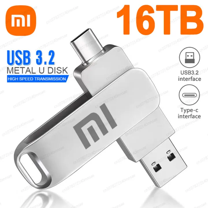 Xiaomi 16TB USB 3.2 Flash Drive 8TB Type-C U Disk High-Speed Pen Drive U Flash Drive Portable SSD 1TB 2TB for Laptop Computer