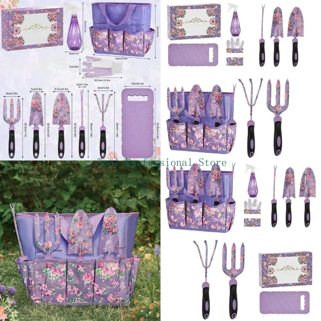 57QF Excellent 10 In 1 Home Garden Tool Collection With Heavy Duty Carbon Steel And Convenient Carry Bag
