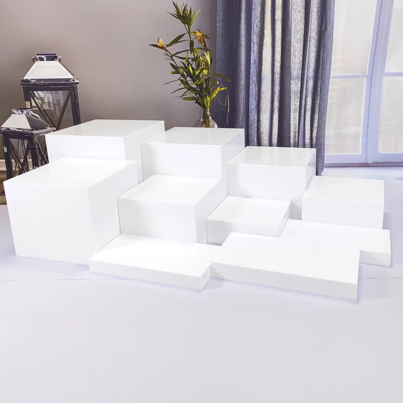 

Набор из 10 современных акриловых кубов-подставок для фуршета, 4 мм, белые, для свадеб и демонстрации еды